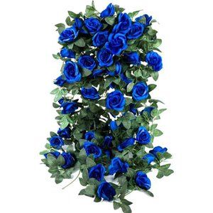 4 Pack (32FT) Artificial Rose Vine Fake Flowers Garland Hanging Silk Rose Ivy